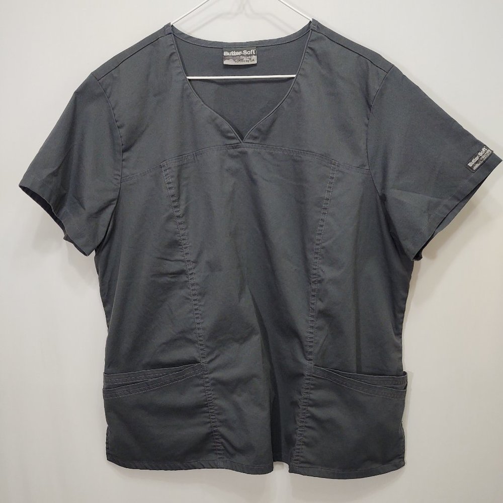 3/$30 UA Scrubs Butter-Soft Grey Scrub Top XL